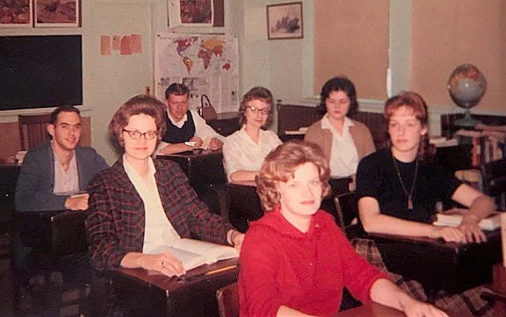 Class of 1963 in classroom